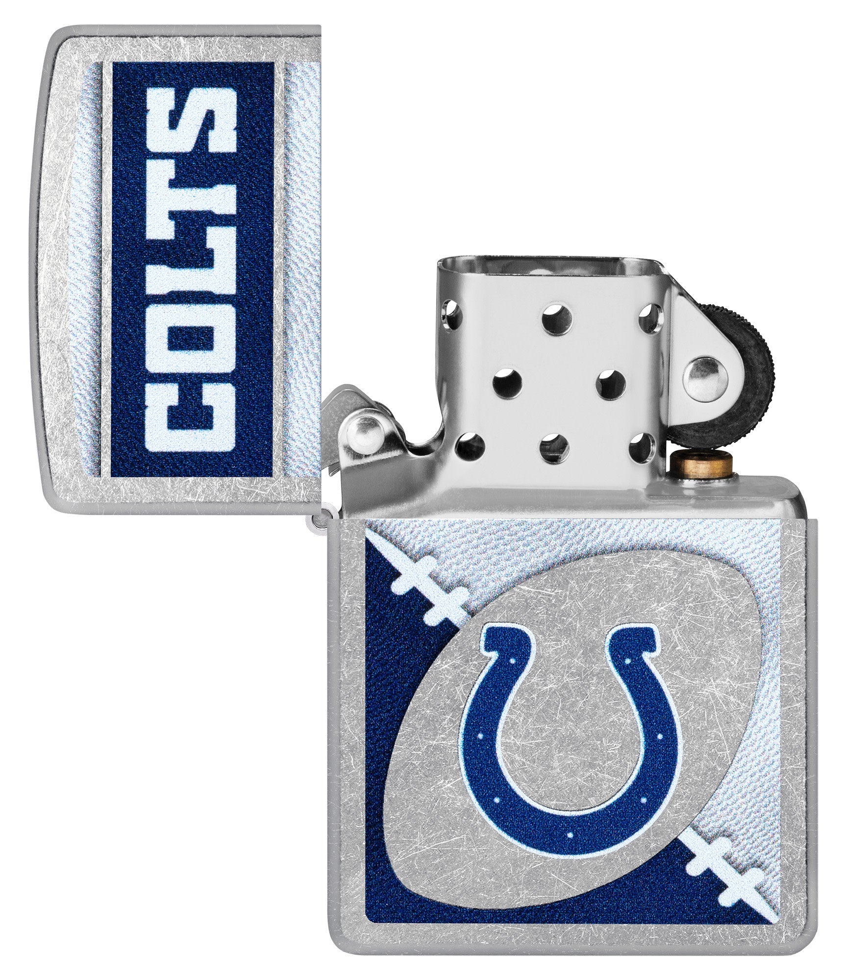 Zippo NFL Indianapolis Colts Chrome Logo Design Street Chrome Windproof Lighter