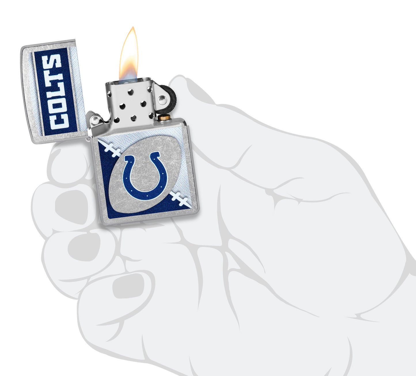 Zippo NFL Indianapolis Colts Chrome Logo Design Street Chrome Windproof Lighter
