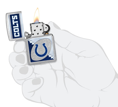 Zippo NFL Indianapolis Colts Chrome Logo Design Street Chrome Windproof Lighter