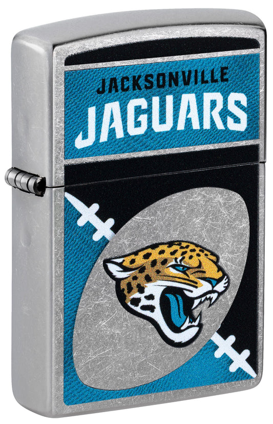Zippo NFL Jacksonville Jaguars Chrome Logo Design Street Chrome Windproof Lighter