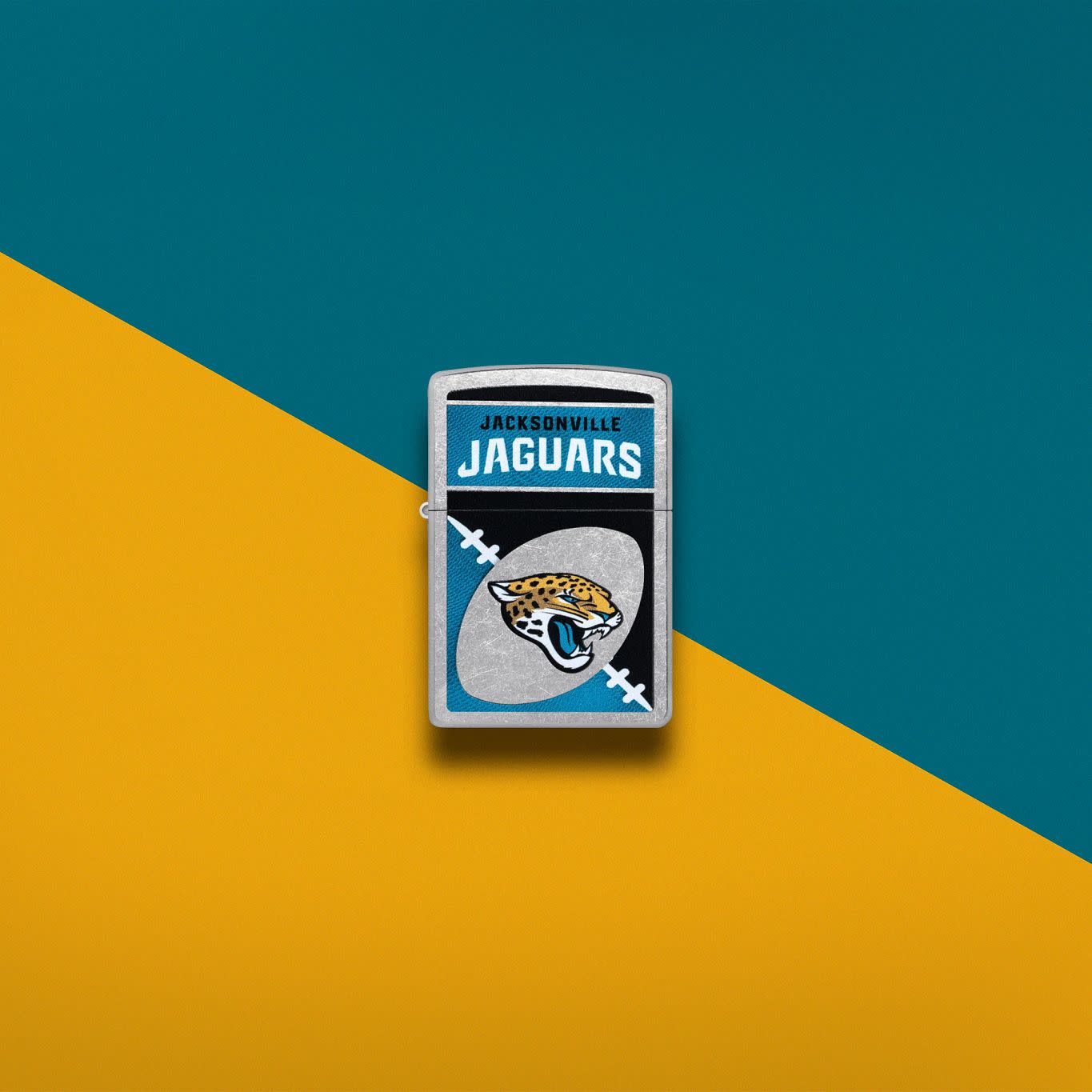 Zippo NFL Jacksonville Jaguars Chrome Logo Design Street Chrome Windproof Lighter