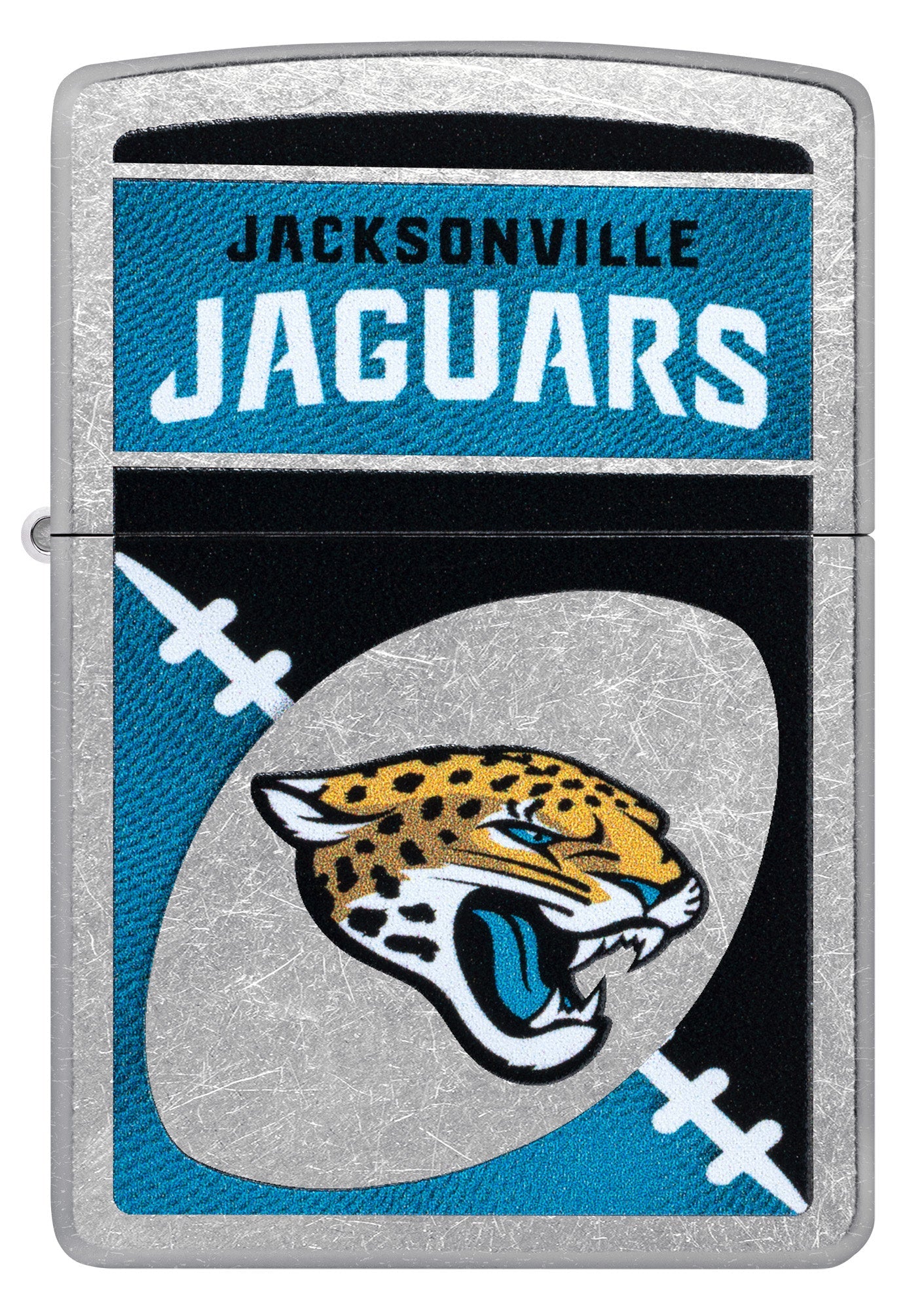 Zippo NFL Jacksonville Jaguars Chrome Logo Design Street Chrome Windproof Lighter