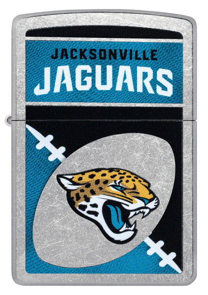 Zippo NFL Jacksonville Jaguars Chrome Logo Design Street Chrome Windproof Lighter