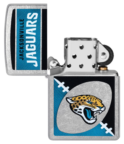 Zippo NFL Jacksonville Jaguars Chrome Logo Design Street Chrome Windproof Lighter