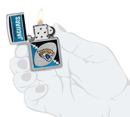 Zippo NFL Jacksonville Jaguars Chrome Logo Design Street Chrome Windproof Lighter