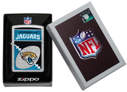 Zippo NFL Jacksonville Jaguars Chrome Logo Design Street Chrome Windproof Lighter