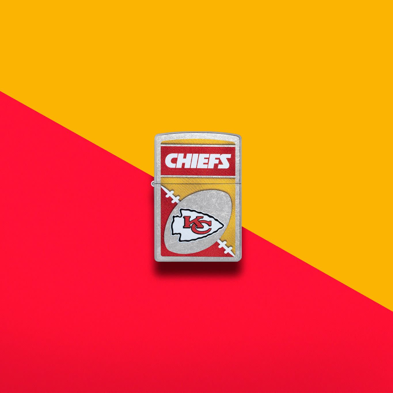 Zippo NFL Kansas City Chiefs Chrome Logo Design Street Chrome Windproof Lighter