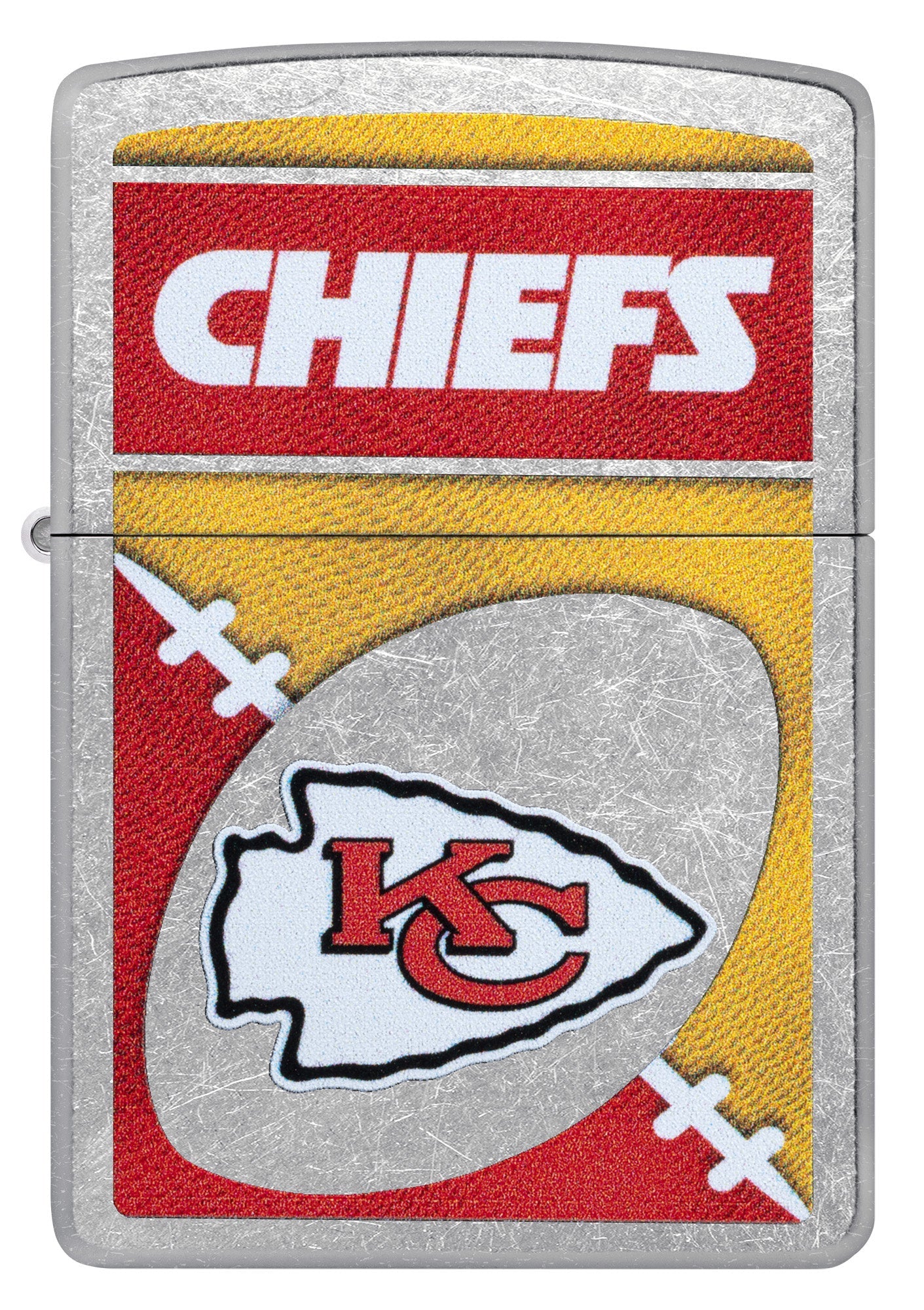 Zippo NFL Kansas City Chiefs Chrome Logo Design Street Chrome Windproof Lighter