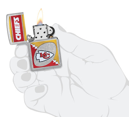 Zippo NFL Kansas City Chiefs Chrome Logo Design Street Chrome Windproof Lighter