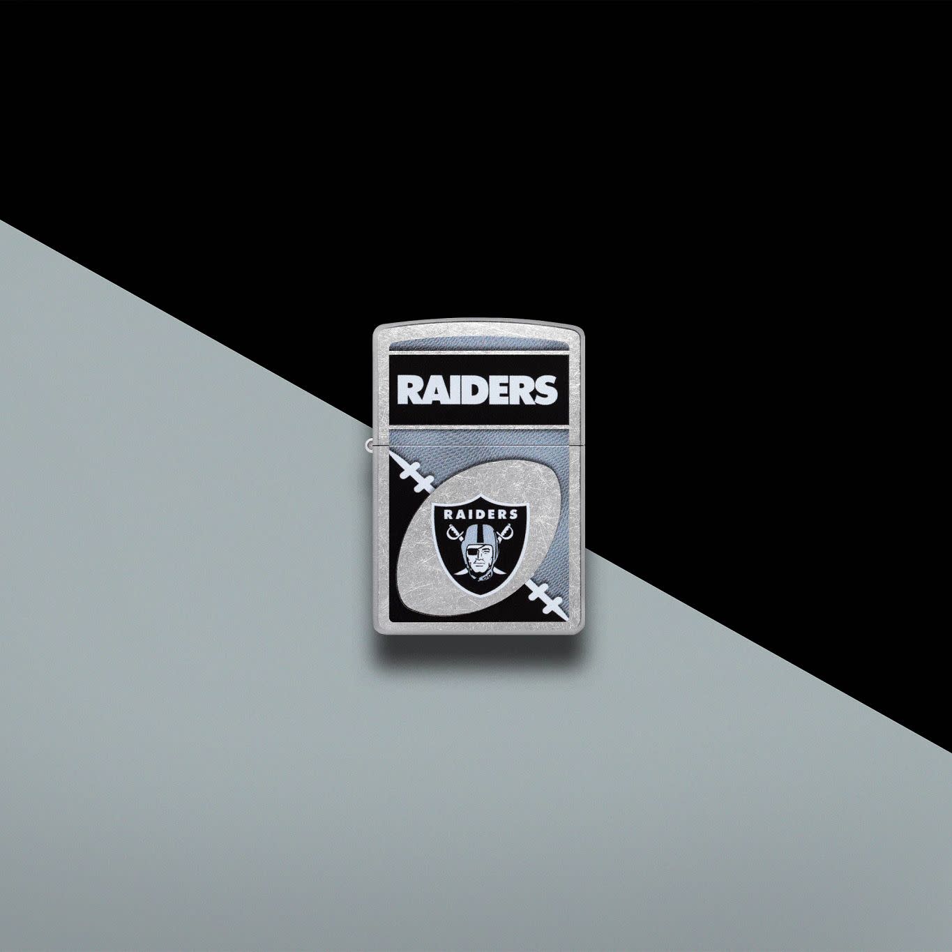 Zippo NFL Las Vegas Raiders Chrome Logo Design Street Chrome Windproof Lighter