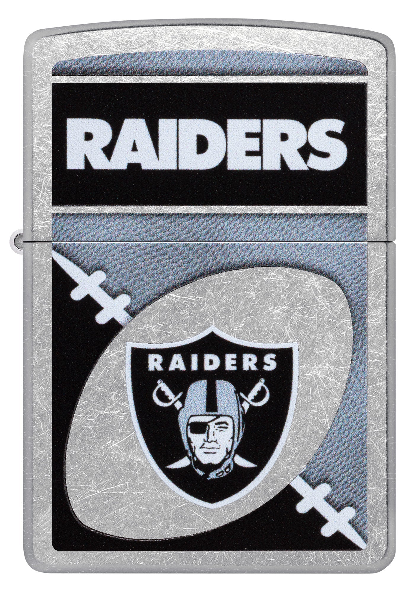 Zippo NFL Las Vegas Raiders Chrome Logo Design Street Chrome Windproof Lighter