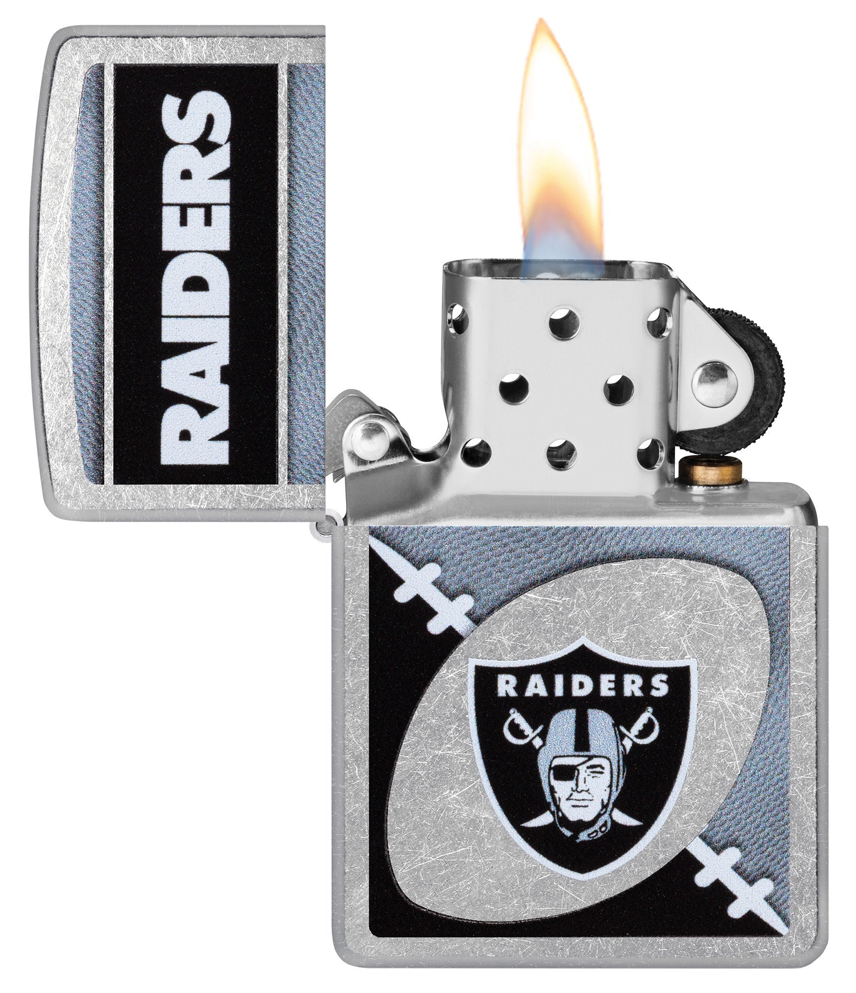 Zippo NFL Las Vegas Raiders Chrome Logo Design Street Chrome Windproof Lighter