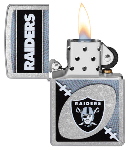 Zippo NFL Las Vegas Raiders Chrome Logo Design Street Chrome Windproof Lighter