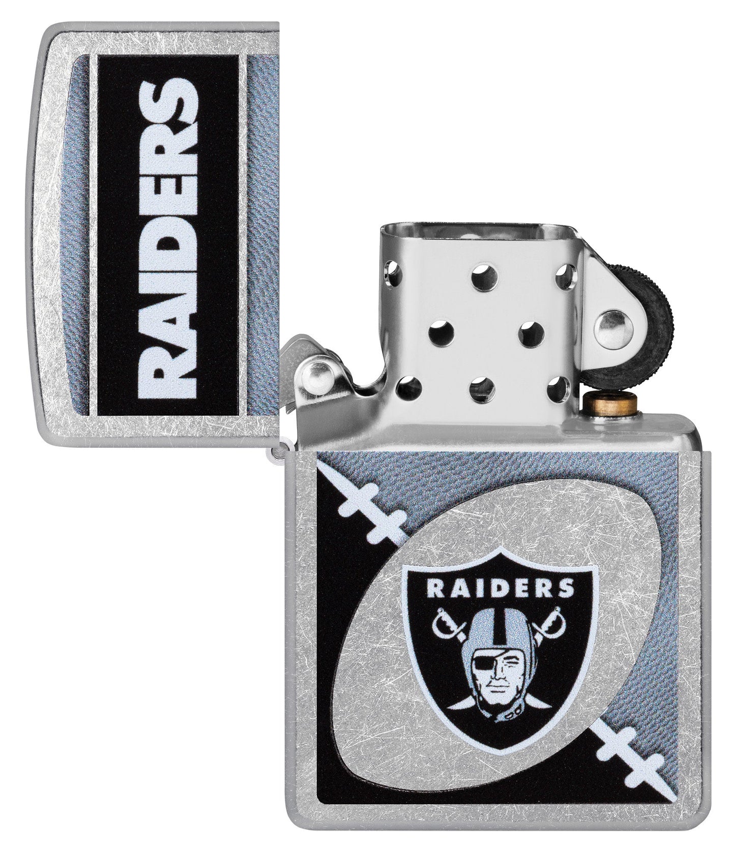 Zippo NFL Las Vegas Raiders Chrome Logo Design Street Chrome Windproof Lighter
