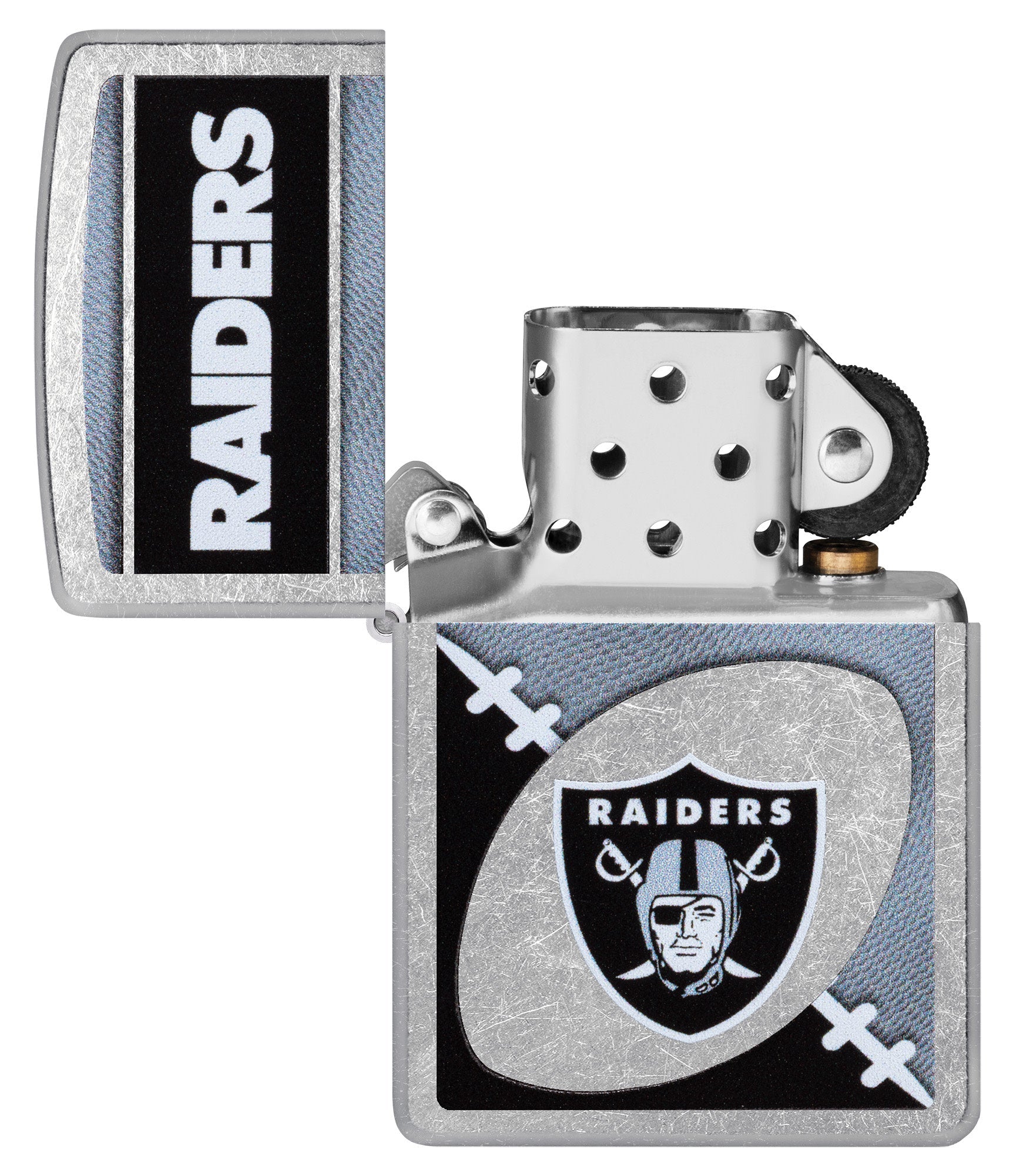 Zippo NFL Las Vegas Raiders Chrome Logo Design Street Chrome Windproof Lighter
