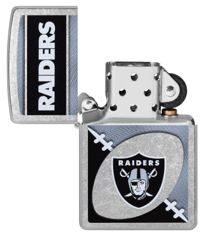 Zippo NFL Las Vegas Raiders Chrome Logo Design Street Chrome Windproof Lighter