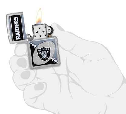 Zippo NFL Las Vegas Raiders Chrome Logo Design Street Chrome Windproof Lighter