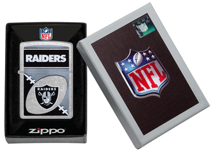 Zippo NFL Las Vegas Raiders Chrome Logo Design Street Chrome Windproof Lighter