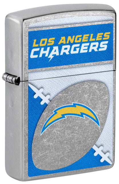 Zippo NFL Los Angeles Chargers Chrome Logo Design Street Chrome Windproof Lighter