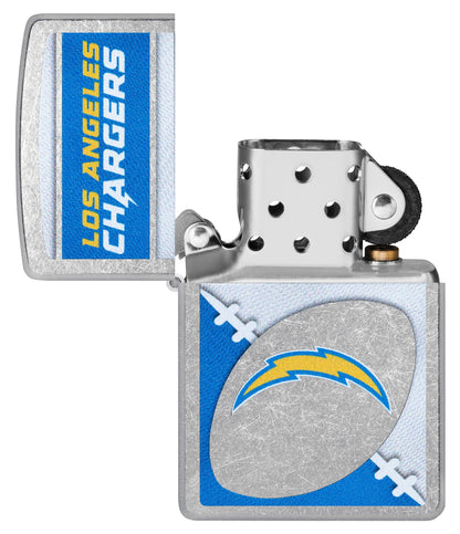 Zippo NFL Los Angeles Chargers Chrome Logo Design Street Chrome Windproof Lighter