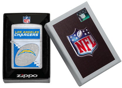 Zippo NFL Los Angeles Chargers Chrome Logo Design Street Chrome Windproof Lighter