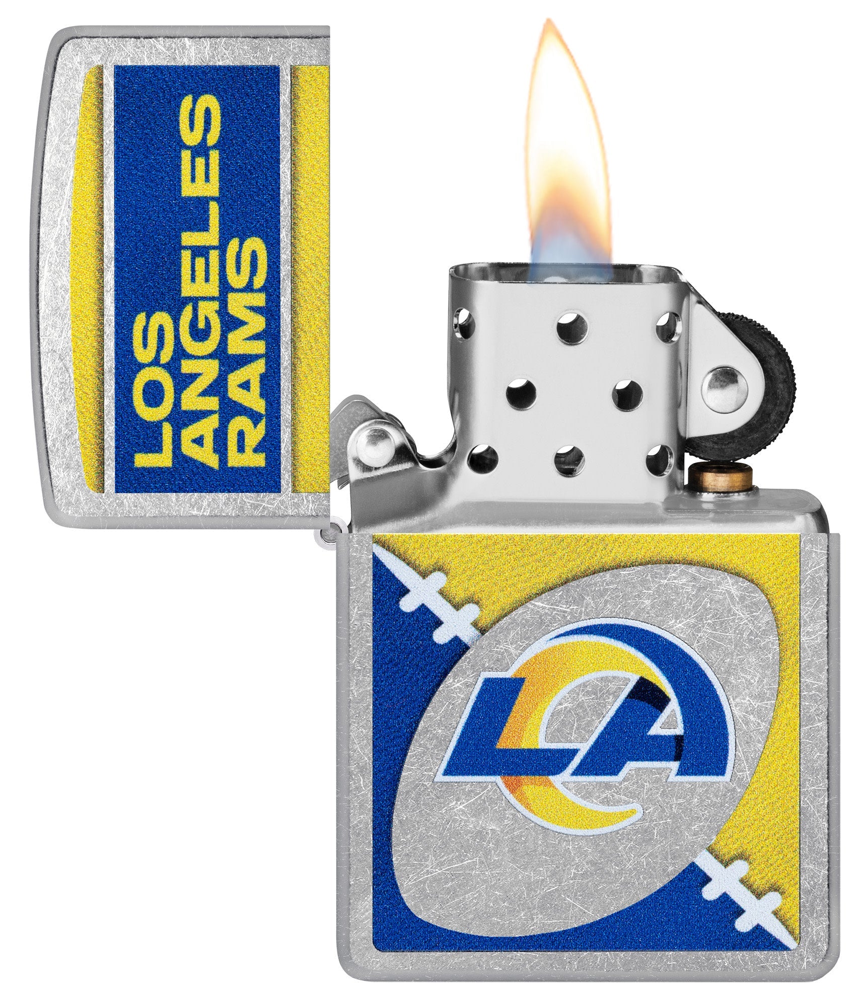 Zippo NFL Los Angeles Rams Chrome Logo Design Street Chrome Windproof Lighter