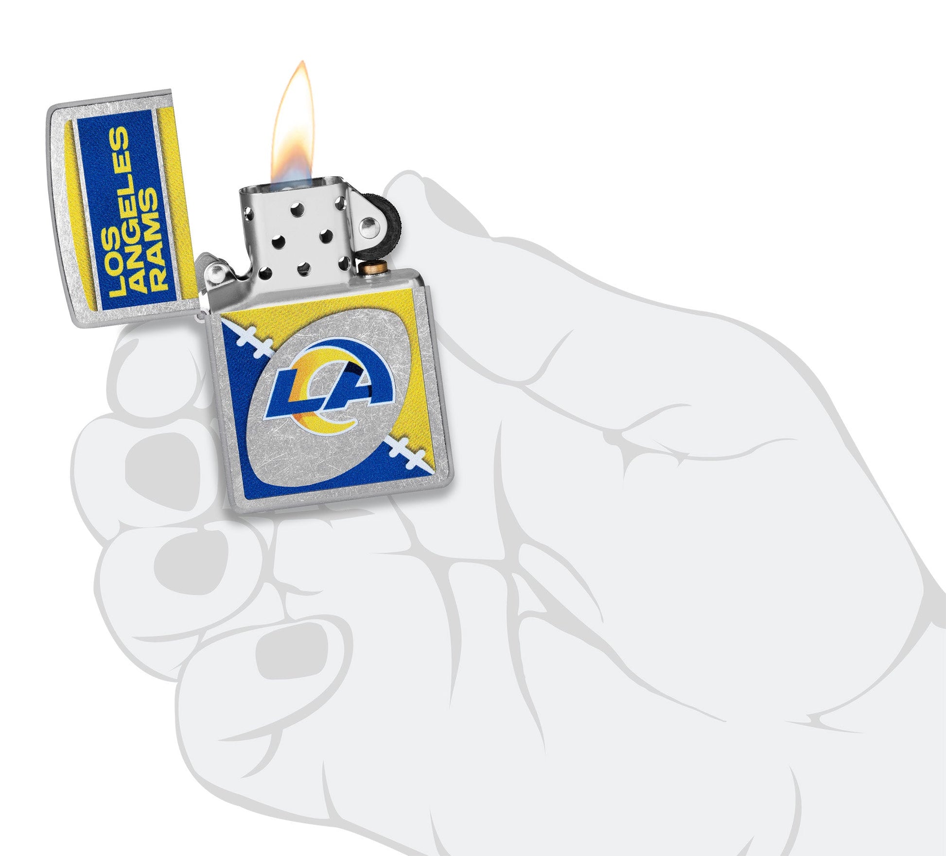 Zippo NFL Los Angeles Rams Chrome Logo Design Street Chrome Windproof Lighter