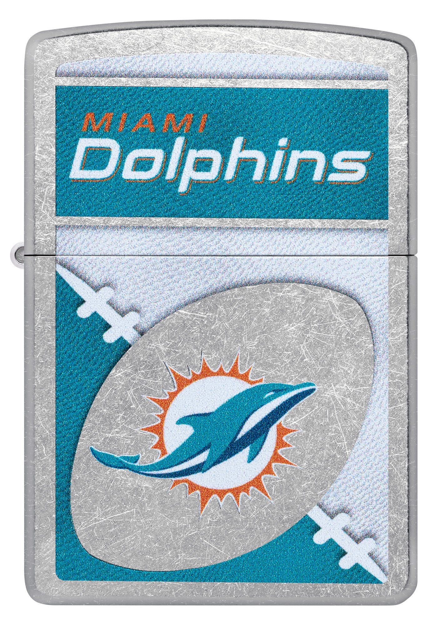 Zippo NFL Miami Dolphins Chrome Logo Design Street Chrome Windproof Lighter
