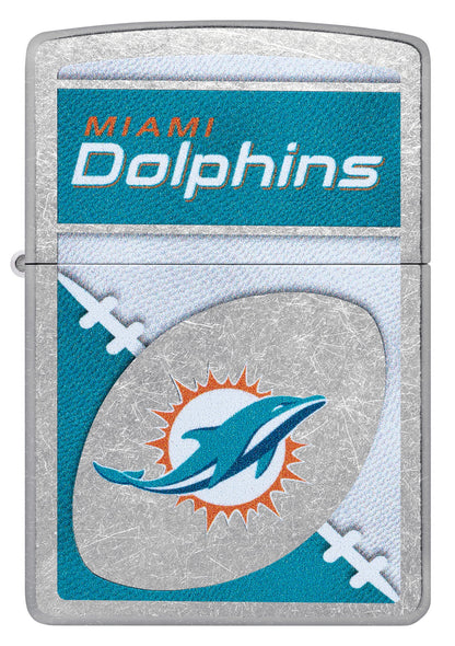 Zippo NFL Miami Dolphins Chrome Logo Design Street Chrome Windproof Lighter