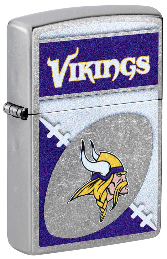 Zippo NFL Minnesota Vikings Chrome Logo Design Street Chrome Windproof Lighter