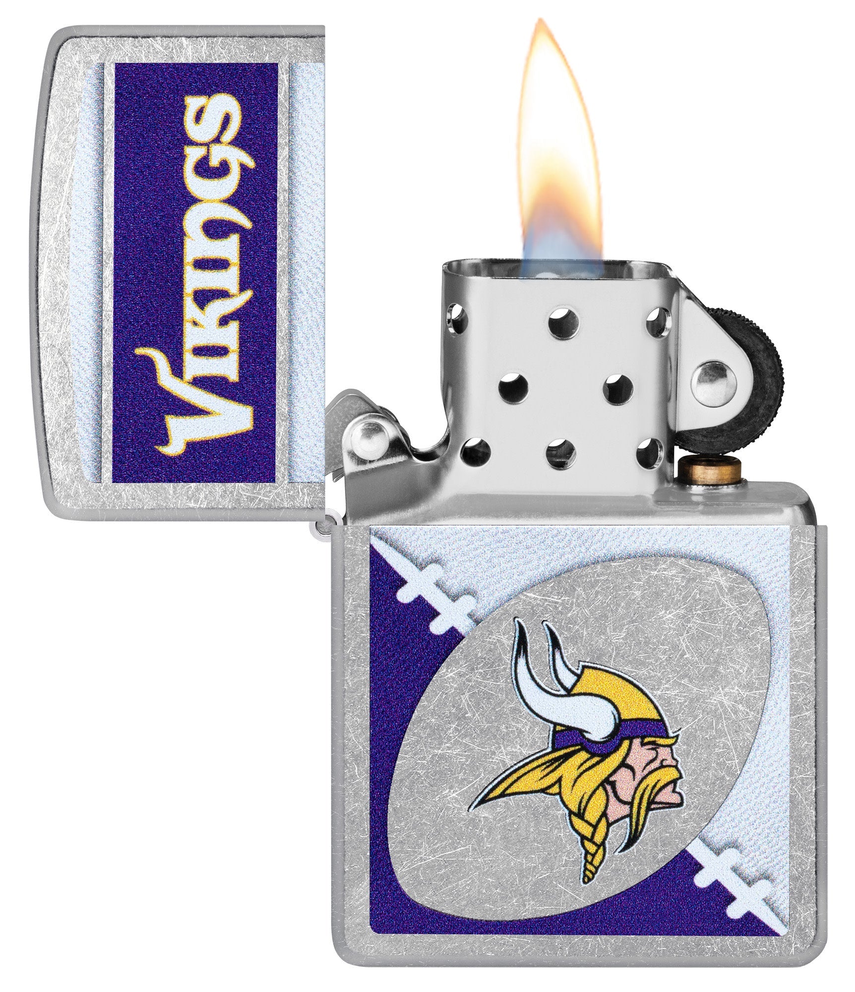 Zippo NFL Minnesota Vikings Chrome Logo Design Street Chrome Windproof Lighter