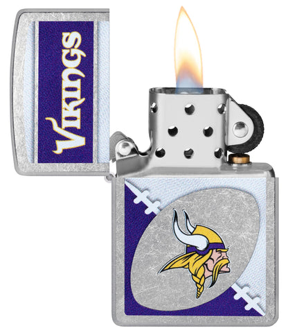 Zippo NFL Minnesota Vikings Chrome Logo Design Street Chrome Windproof Lighter