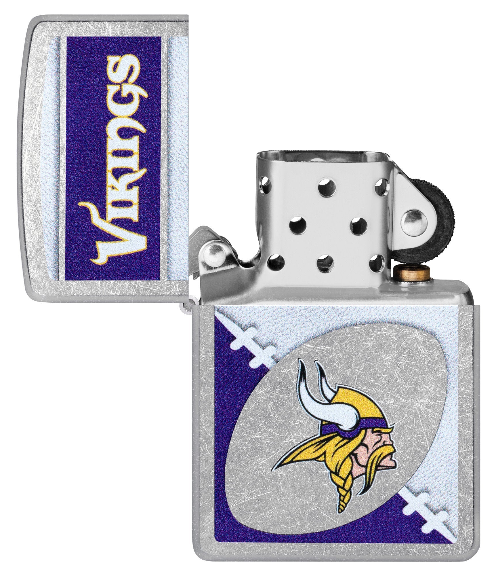 Zippo NFL Minnesota Vikings Chrome Logo Design Street Chrome Windproof Lighter