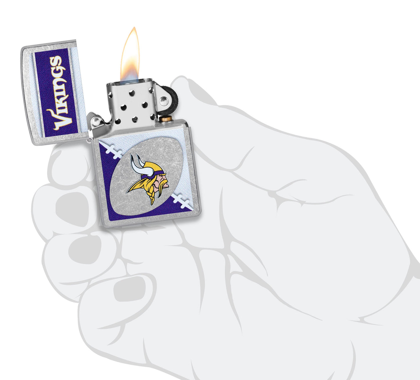 Zippo NFL Minnesota Vikings Chrome Logo Design Street Chrome Windproof Lighter
