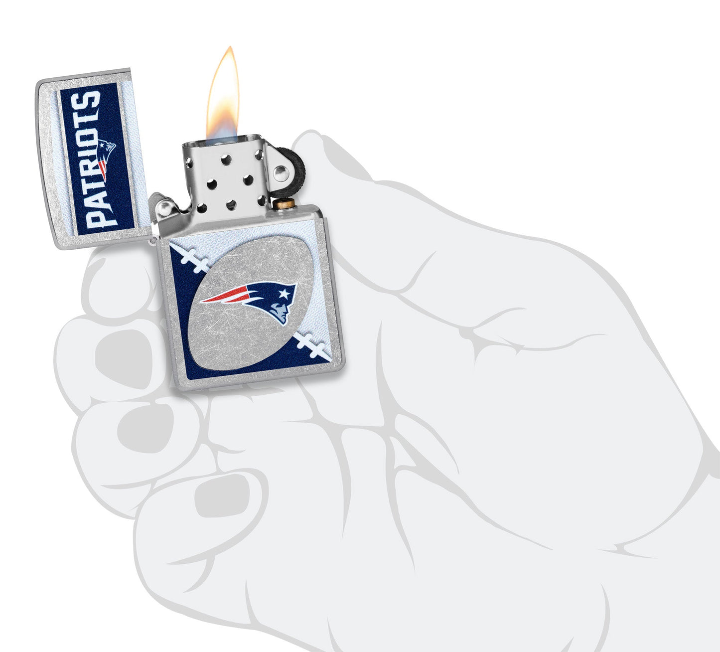 Zippo NFL New England Patriots Chrome Logo Design Street Chrome Windproof Lighter