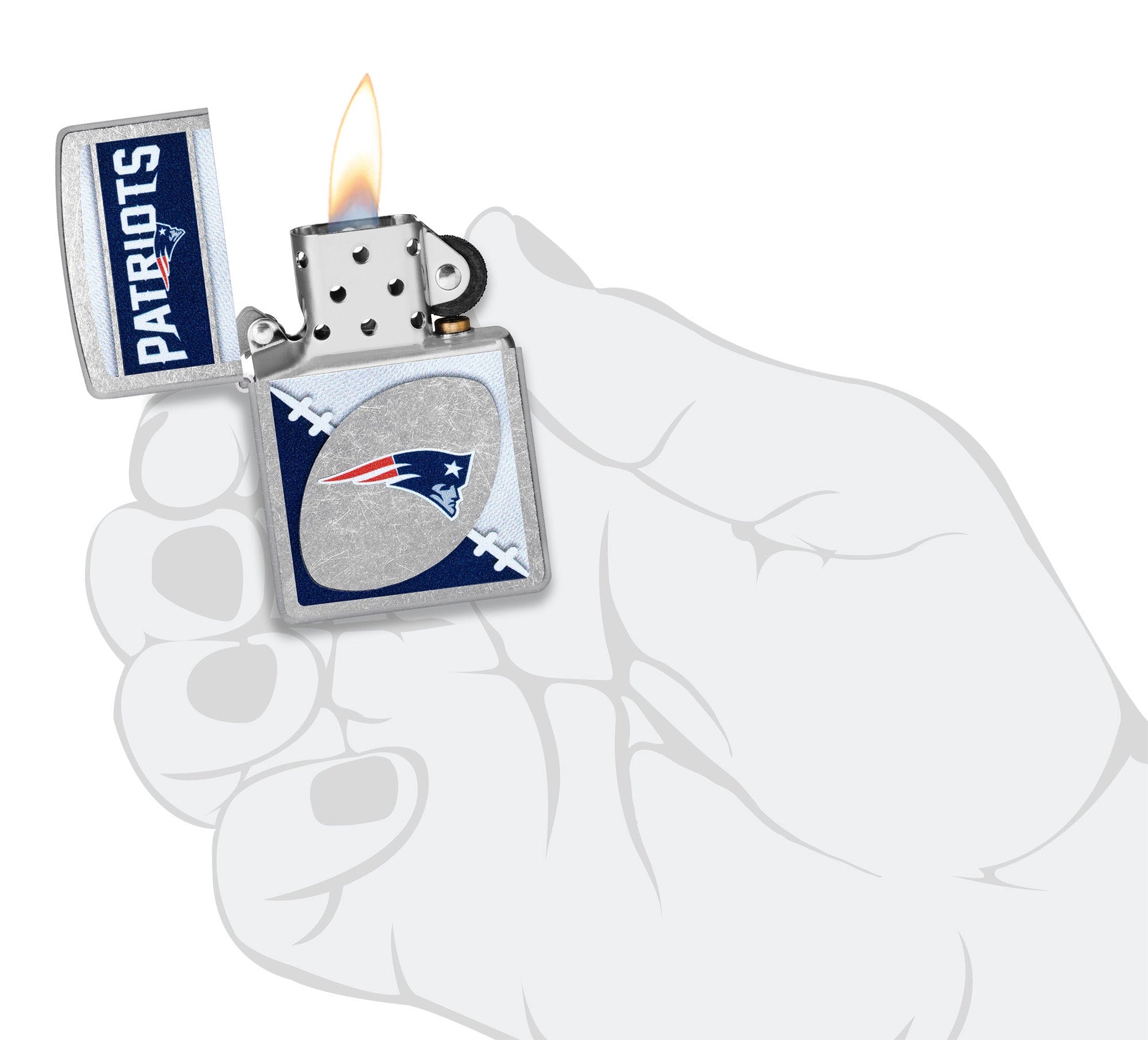 Zippo NFL New England Patriots Chrome Logo Design Street Chrome Windproof Lighter