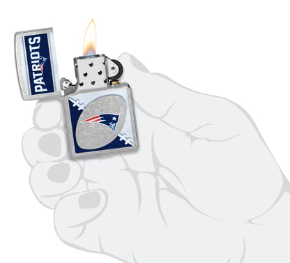 Zippo NFL New England Patriots Chrome Logo Design Street Chrome Windproof Lighter