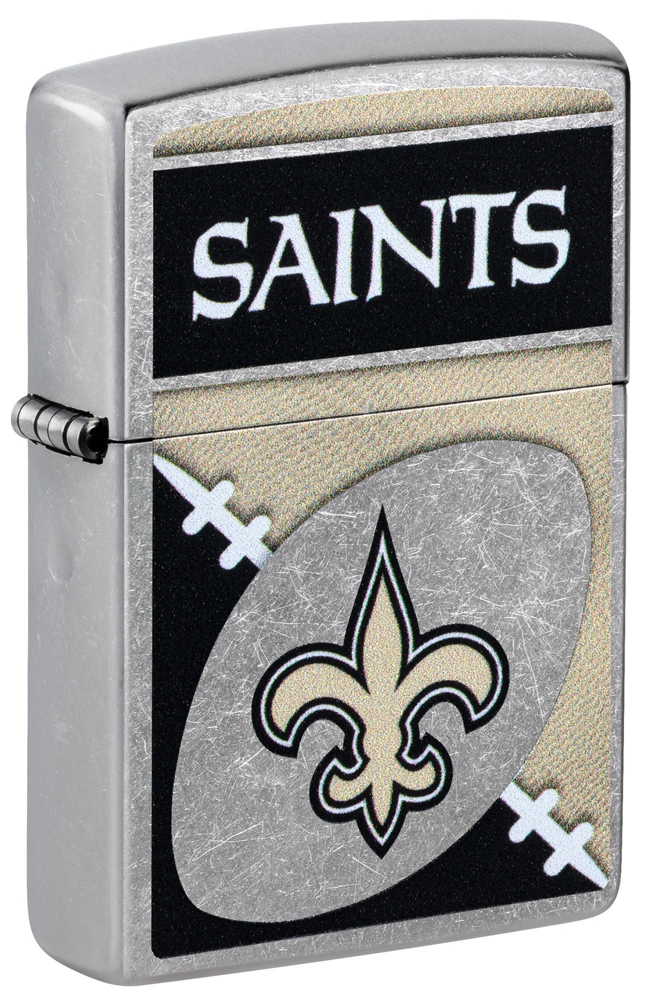 Zippo NFL New Orleans Saints Chrome Logo Design Street Chrome Windproof Lighter