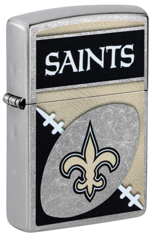 Zippo NFL New Orleans Saints Chrome Logo Design Street Chrome Windproof Lighter