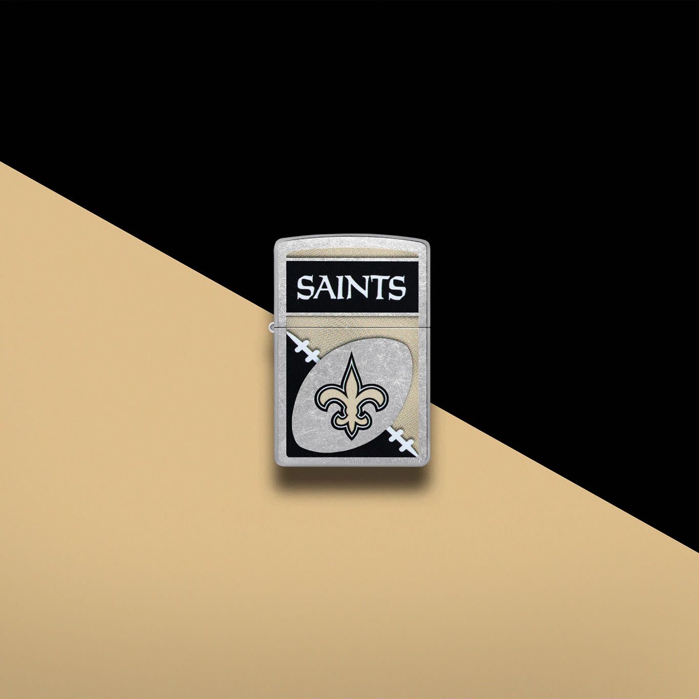 Zippo NFL New Orleans Saints Chrome Logo Design Street Chrome Windproof Lighter