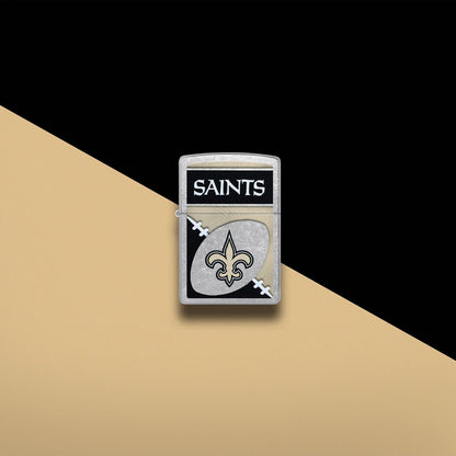 Zippo NFL New Orleans Saints Chrome Logo Design Street Chrome Windproof Lighter