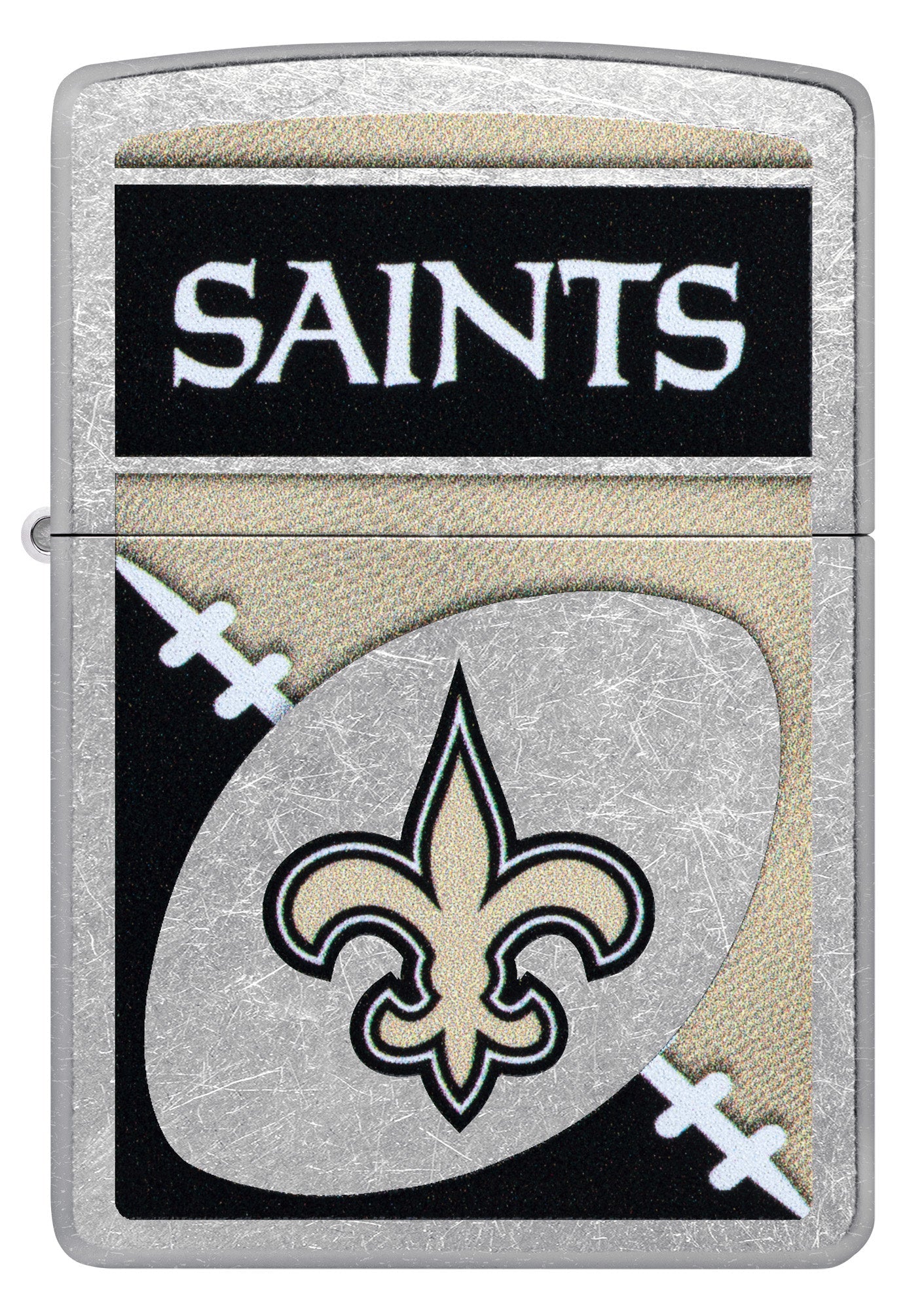 Zippo NFL New Orleans Saints Chrome Logo Design Street Chrome Windproof Lighter