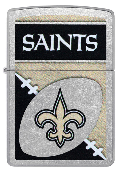 Zippo NFL New Orleans Saints Chrome Logo Design Street Chrome Windproof Lighter