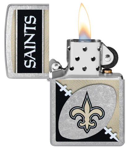 Zippo NFL New Orleans Saints Chrome Logo Design Street Chrome Windproof Lighter