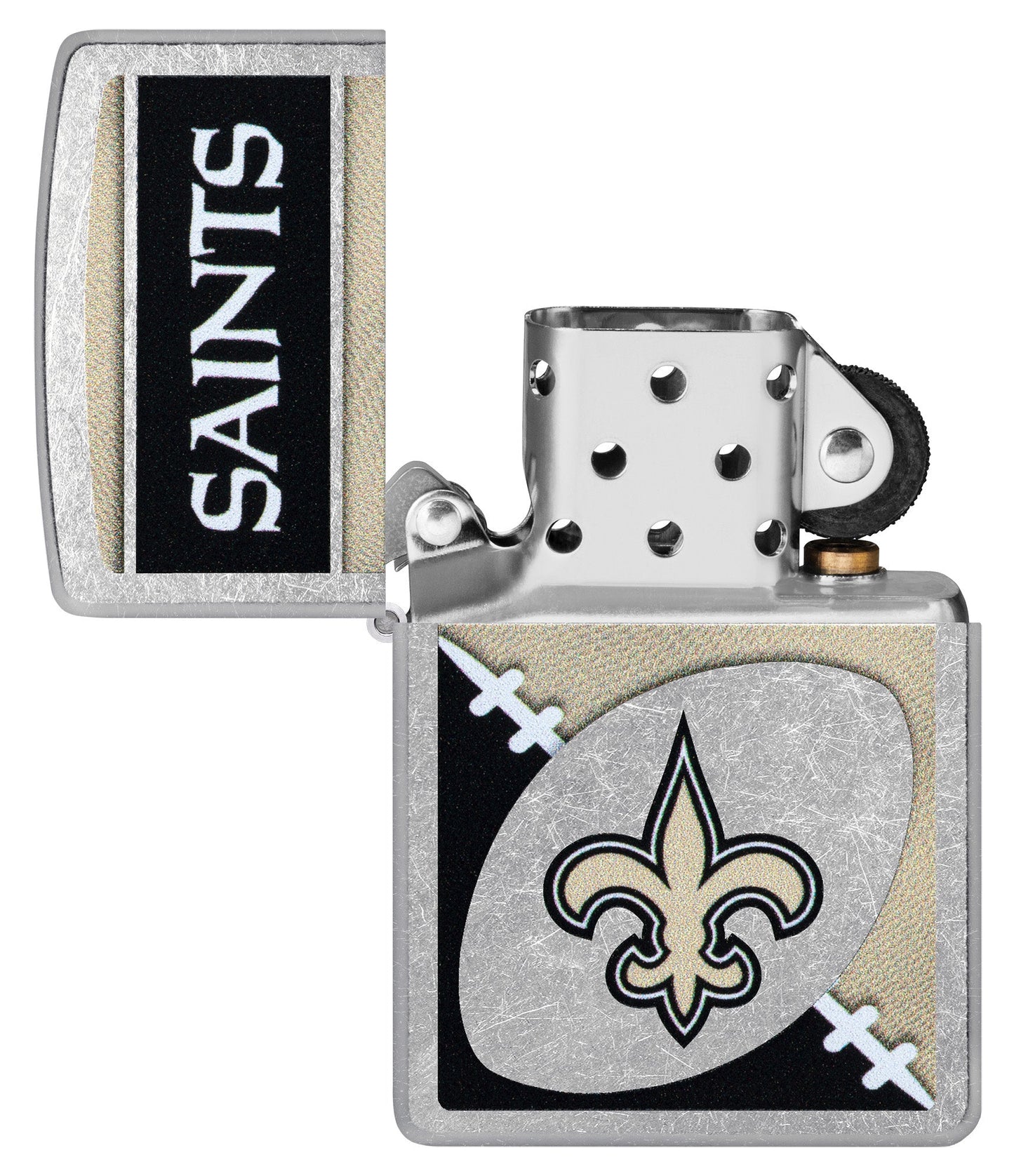Zippo NFL New Orleans Saints Chrome Logo Design Street Chrome Windproof Lighter