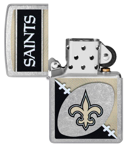 Zippo NFL New Orleans Saints Chrome Logo Design Street Chrome Windproof Lighter