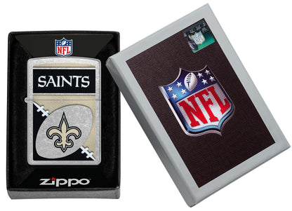 Zippo NFL New Orleans Saints Chrome Logo Design Street Chrome Windproof Lighter