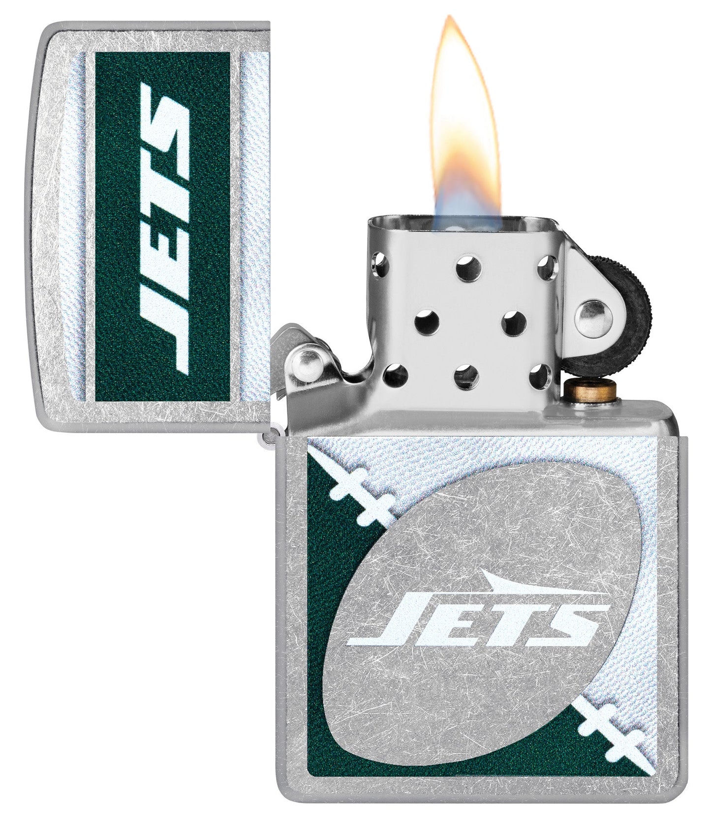 Zippo NFL New York Jets Chrome Logo Design Street Chrome Windproof Lighter
