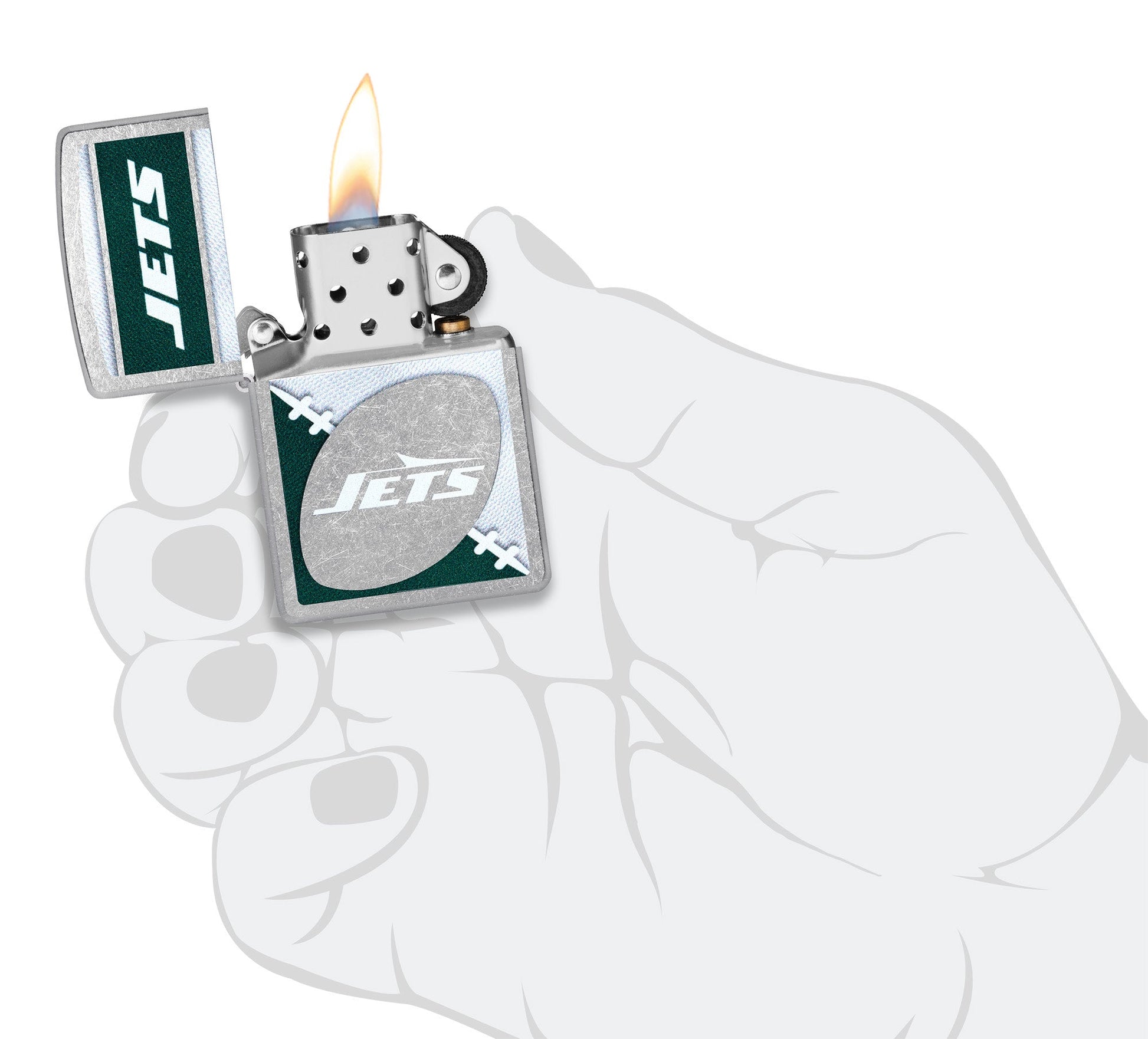 Zippo NFL New York Jets Chrome Logo Design Street Chrome Windproof Lighter