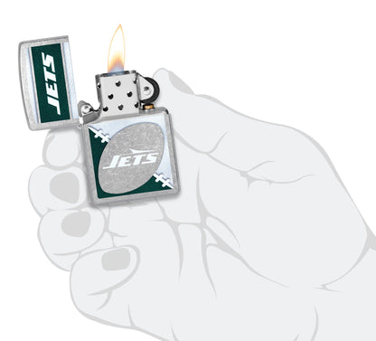 Zippo NFL New York Jets Chrome Logo Design Street Chrome Windproof Lighter